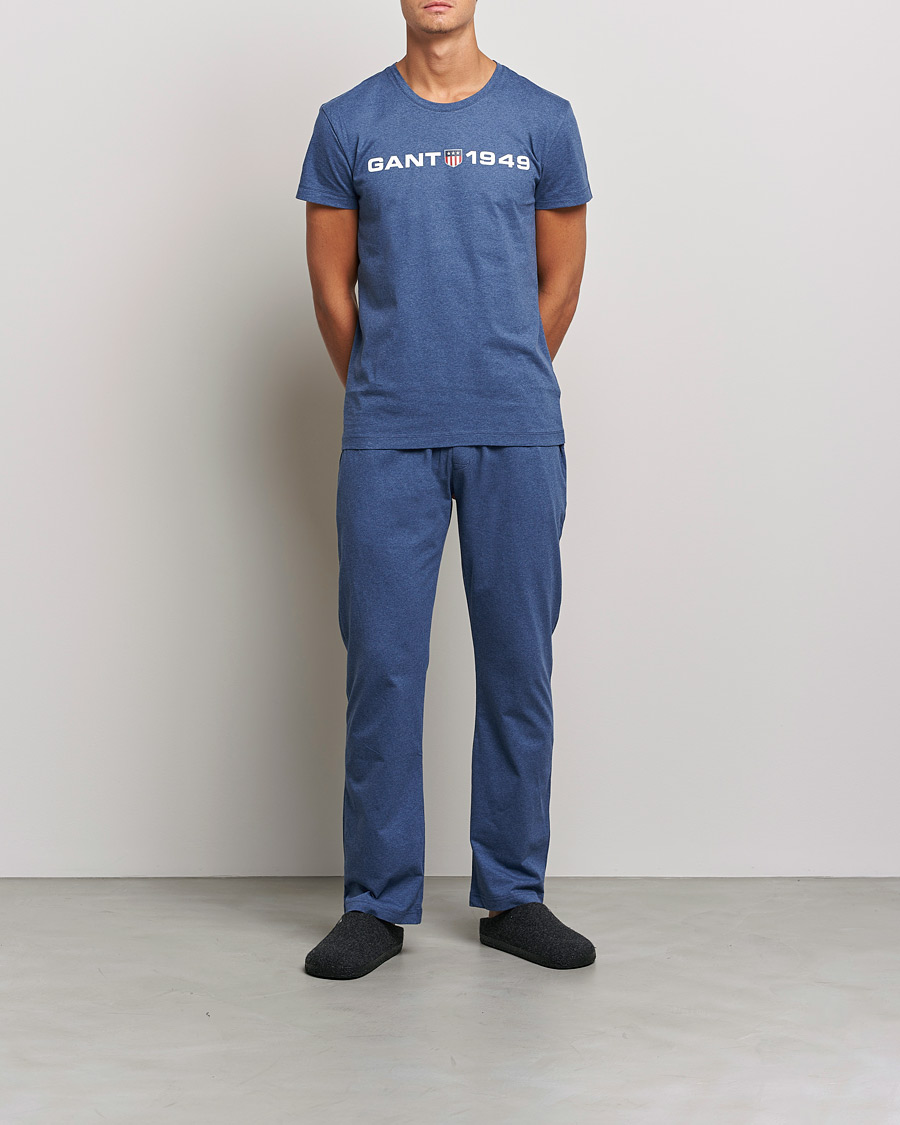 Homme | Peignoirs Et Pyjamas | GANT | Retro Shield Pyjama Pants Marine Melange