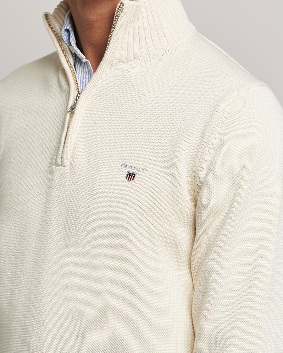 Homme | Pulls Et Tricots | GANT | Cotton Half Zip Cream