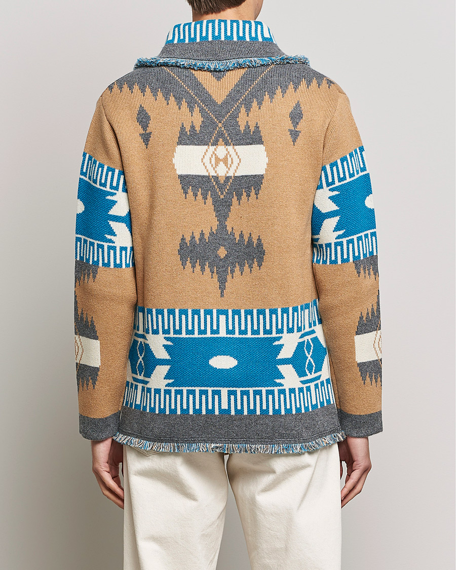 Homme | Pulls Et Tricots | Alanui | Icon Cashmere Jacquard Cardigan Camel/Blue