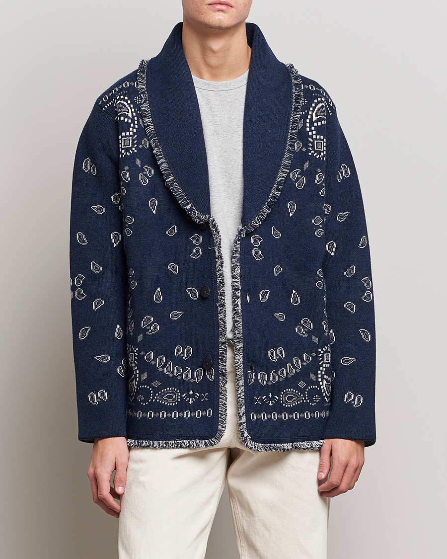 Homme | Pulls Et Tricots | Alanui | Icon Cashmere Jacquard Cardigan Navy