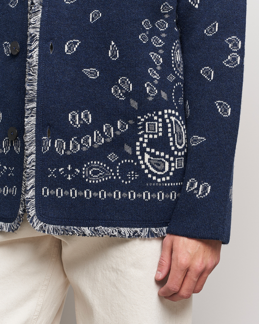 Homme | Pulls Et Tricots | Alanui | Icon Cashmere Jacquard Cardigan Navy