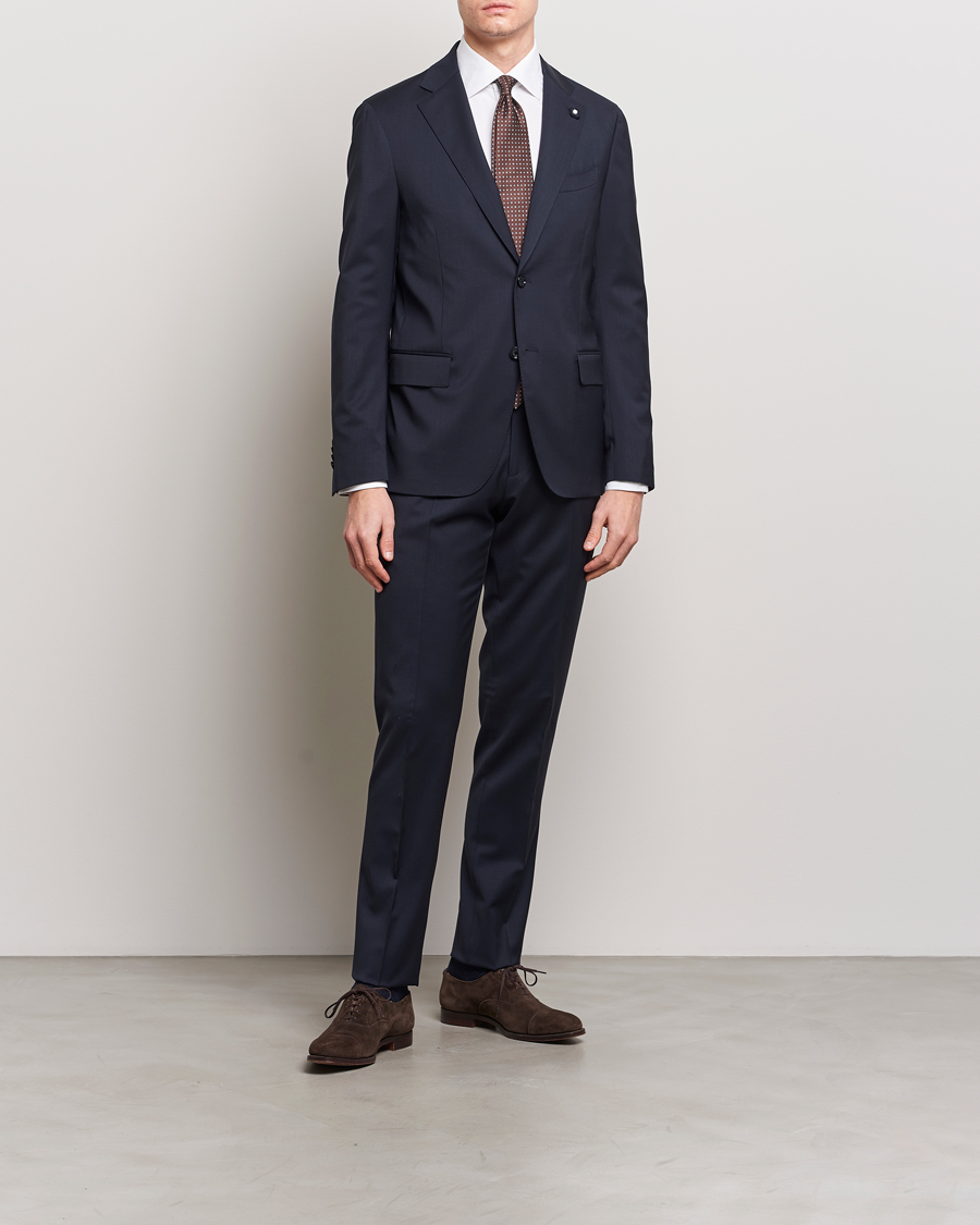 Heren | Broeken | Lardini | Wool Trousers Navy