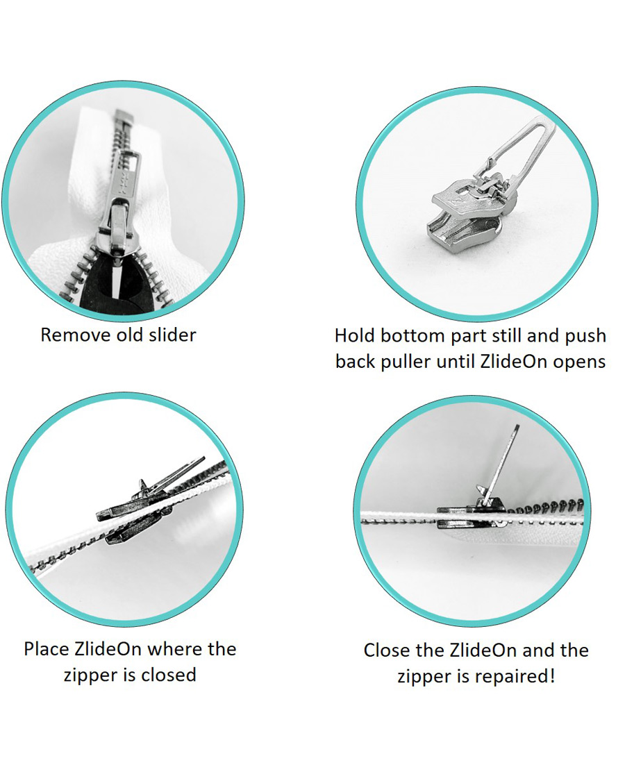 Heren | Kledingverzorging | ZlideOn | Normal Plastic & Metal Zipper Silver XXS