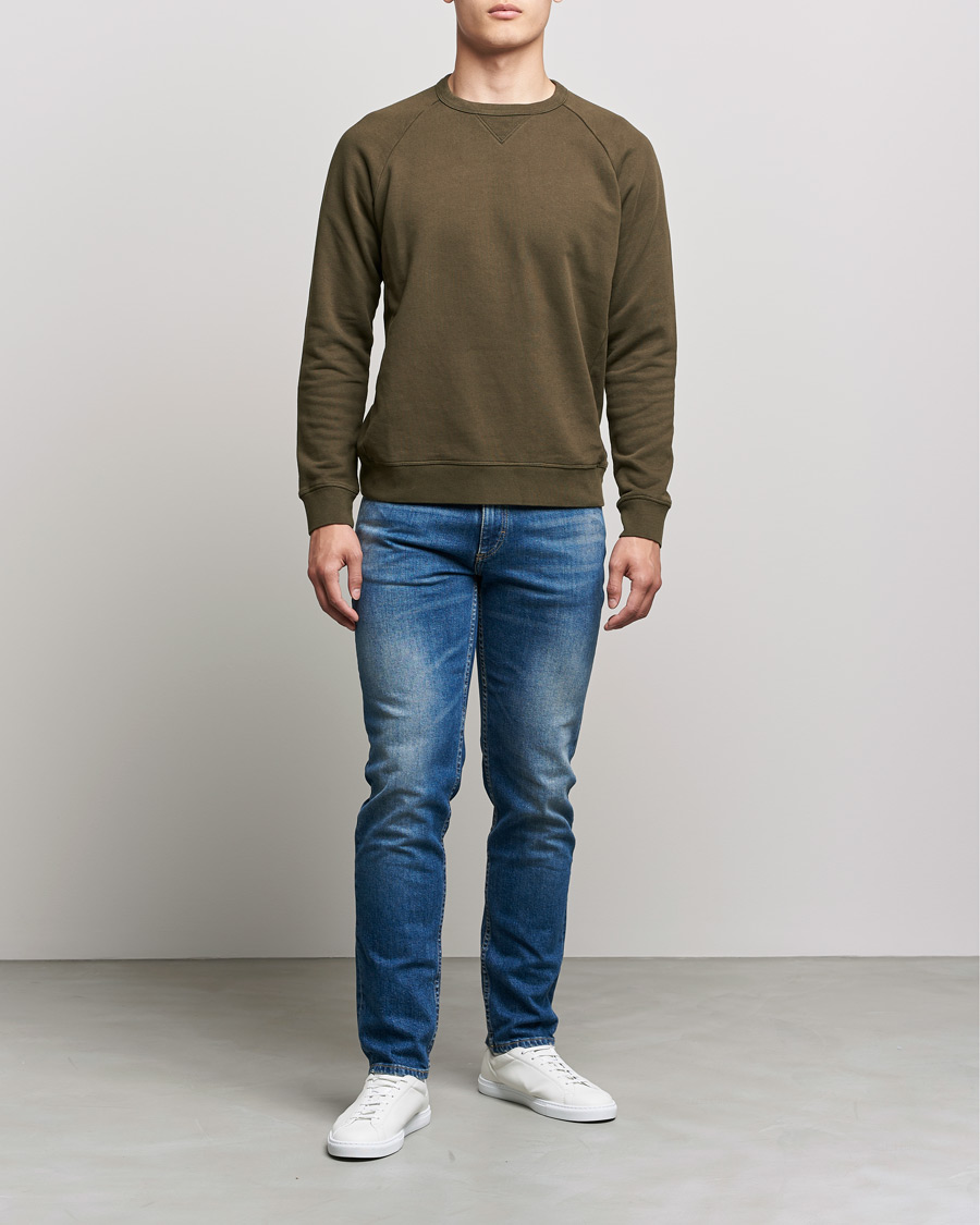 Heren | Truien | Replay | Sartoriale Jersey Crew Neck Sweatshirt Military