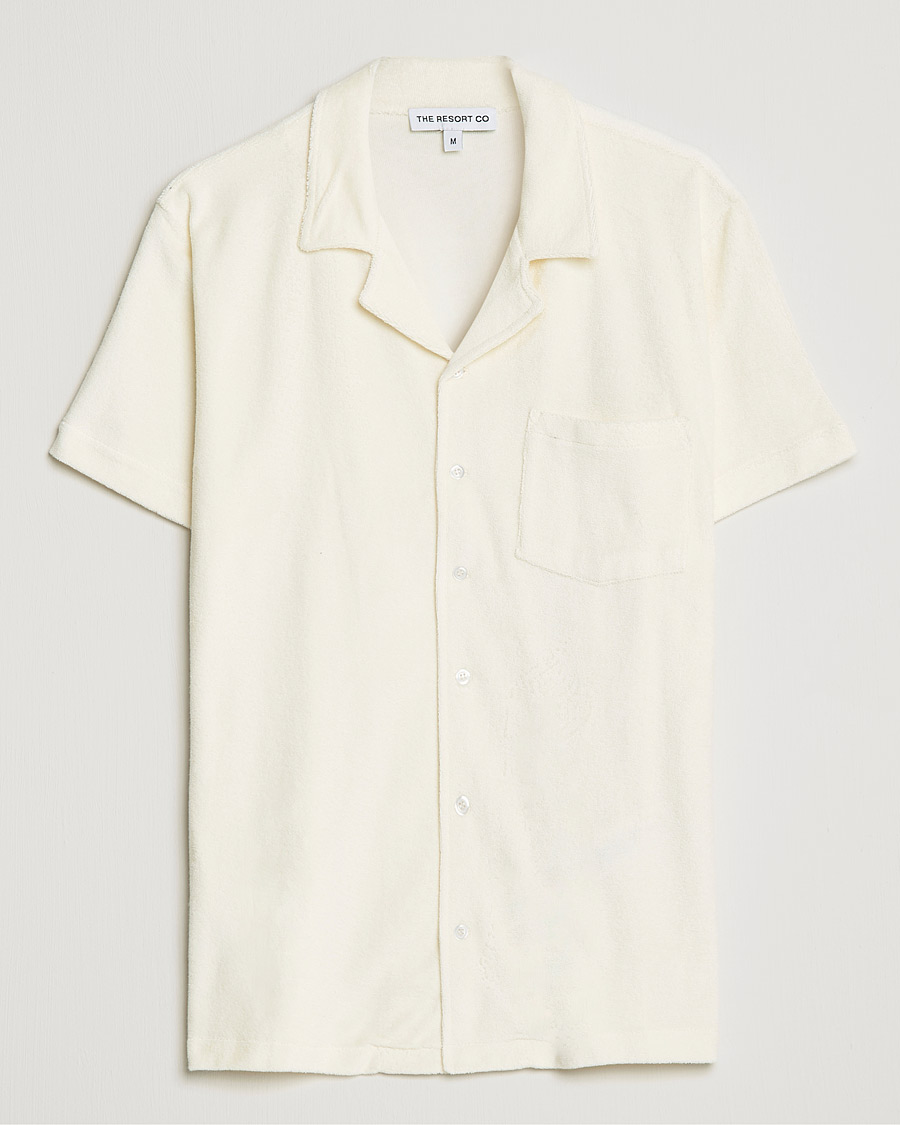 Heren | Overhemden | The Resort Co | Short Sleeve Terry Resort Shirt White