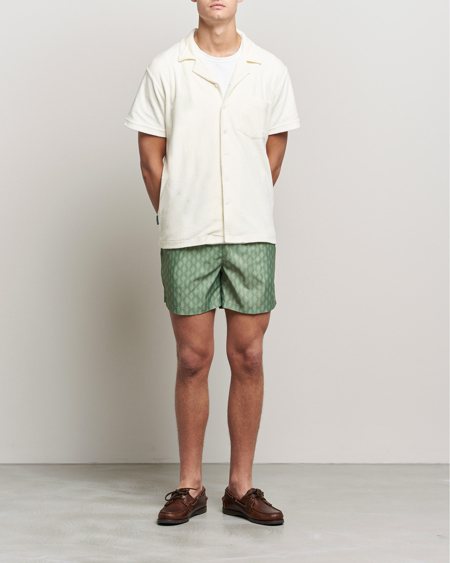 Heren | Overhemden | The Resort Co | Short Sleeve Terry Resort Shirt White