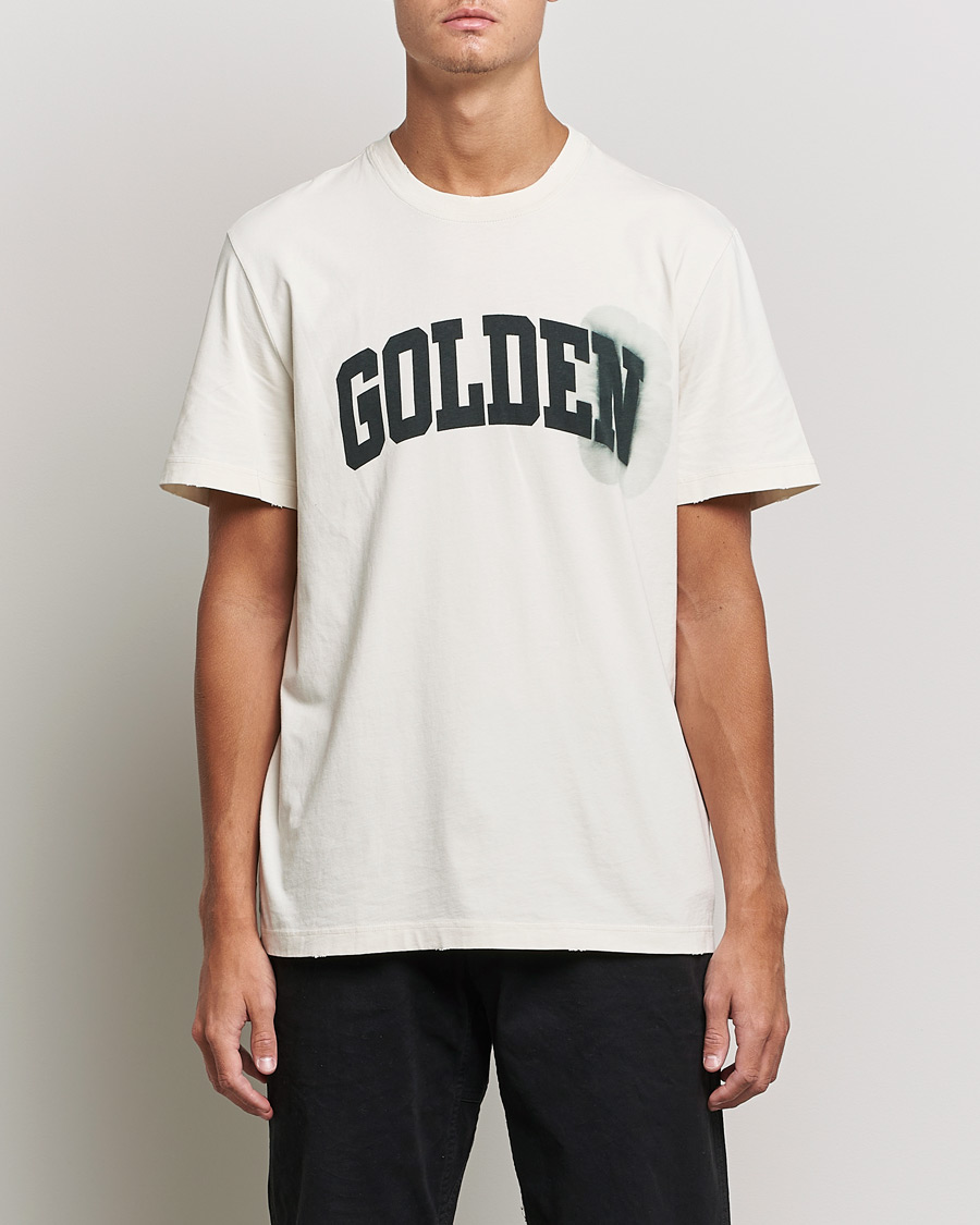 Heren | T-shirts | Golden Goose | Deluxe Brand Journey Logo T-Shirt Bone White