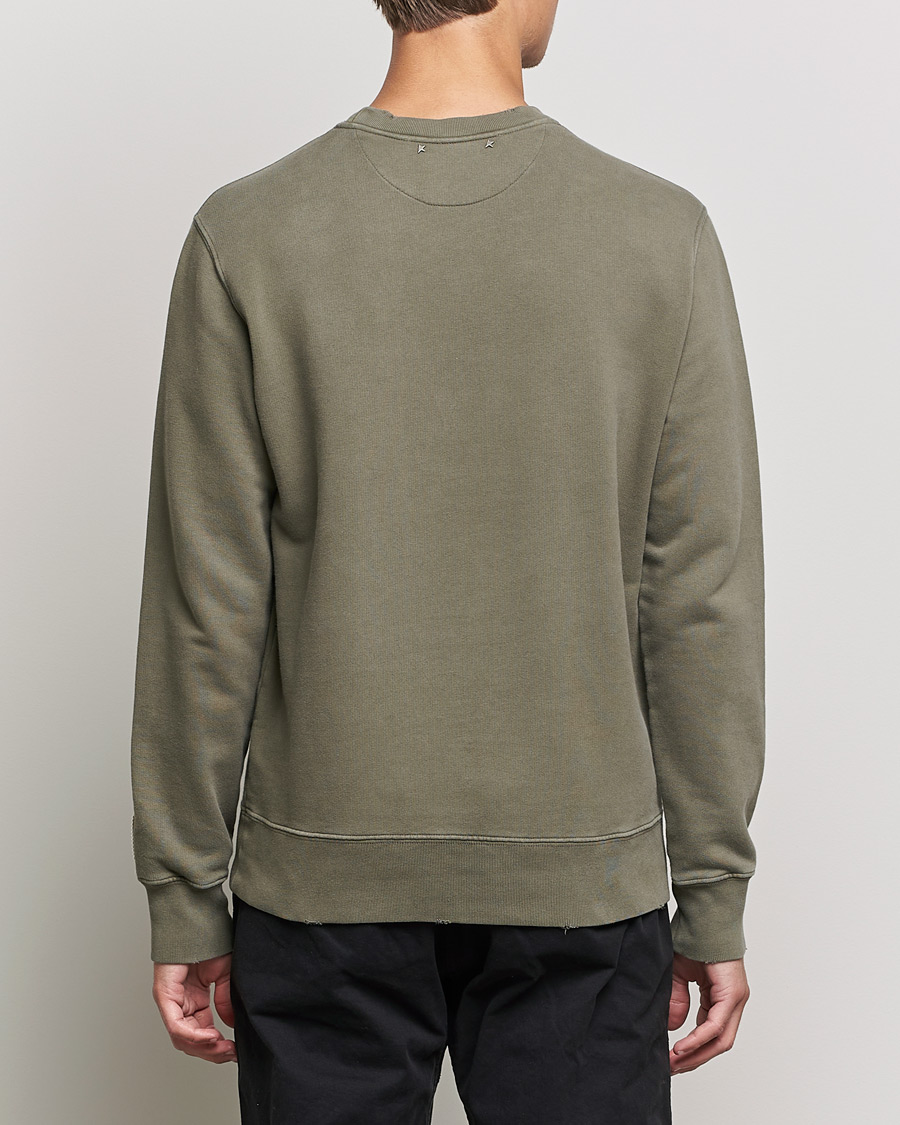 Heren | Truien | Golden Goose | Deluxe Brand Distressed Cotton Sweatshirt Dusty Olive