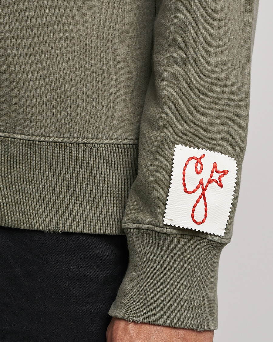 Heren | Truien | Golden Goose | Deluxe Brand Distressed Cotton Sweatshirt Dusty Olive