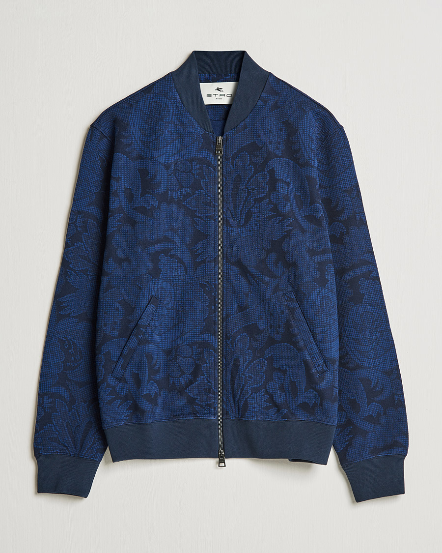 Homme | Pulls Et Tricots | Etro | Printed Bomber Sweat Navy