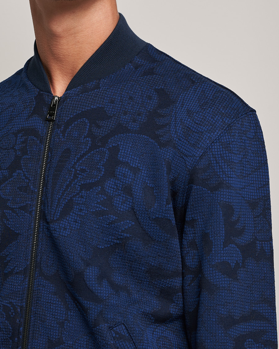 Homme | Pulls Et Tricots | Etro | Printed Bomber Sweat Navy