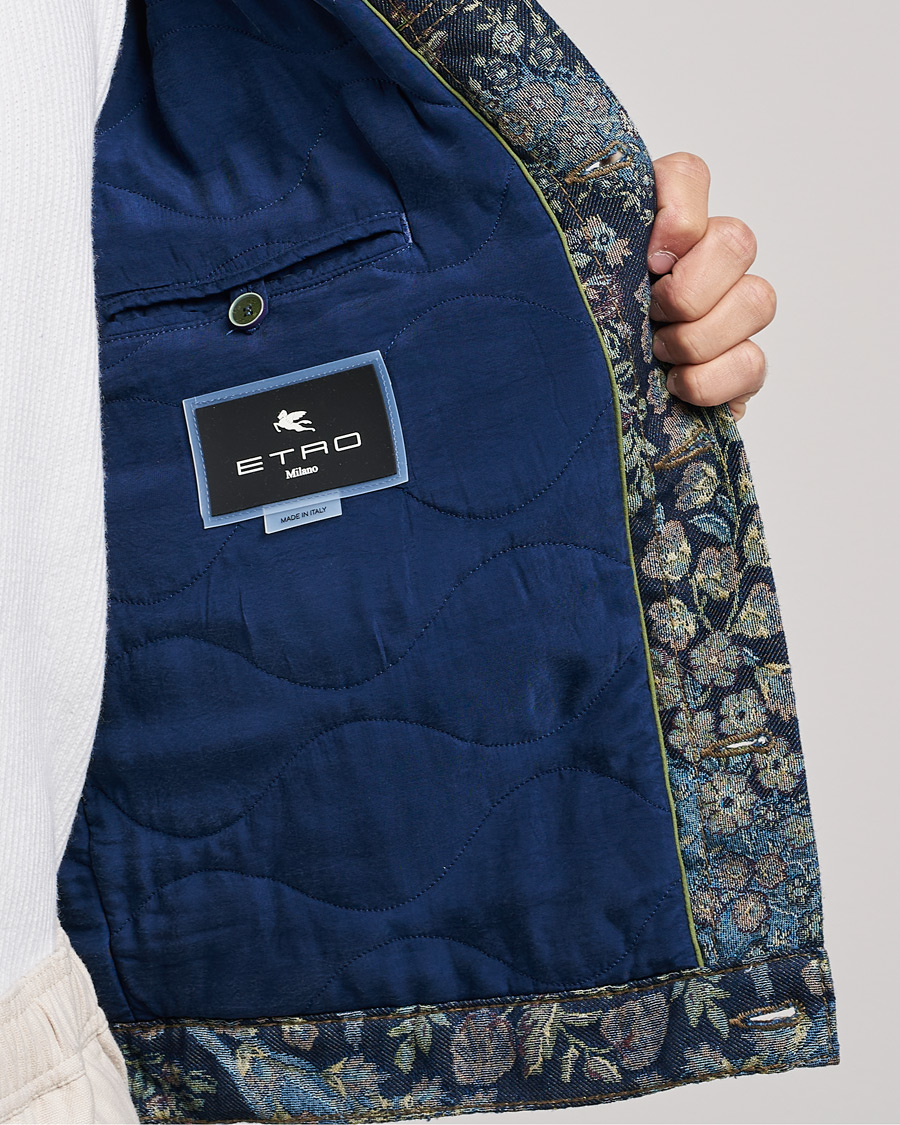 Heren | Jassen | Etro | Embroidered Denim Jacket Dark Blue