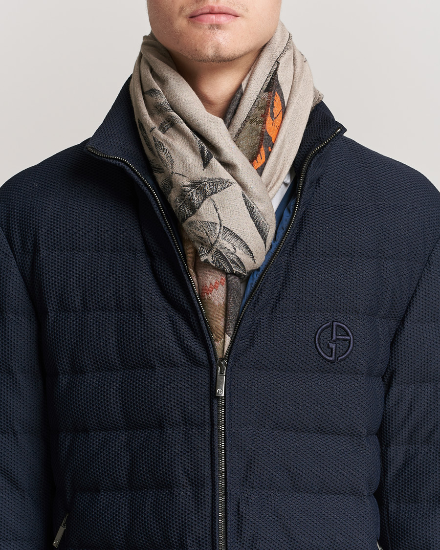 Heren | Etro Houndstooth Jacquard Scarf Black/Orange | Etro | Houndstooth Jacquard Scarf Black/Orange