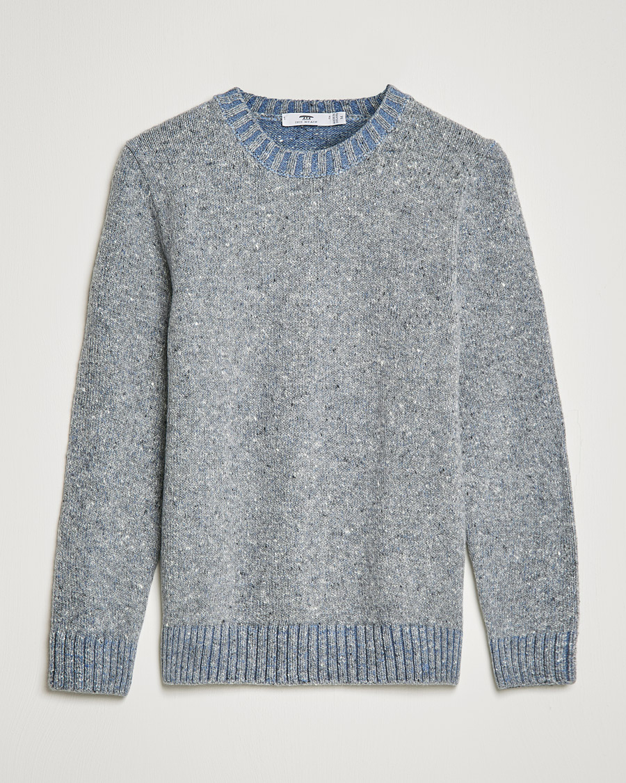 Heren | Truien | Inis Meáin | Wool/Cashmere Crew Neck Grey/Blue