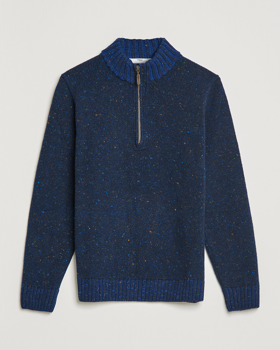 Heren | Truien | Inis Meáin | Wool/Cashmere Half Zip Navy