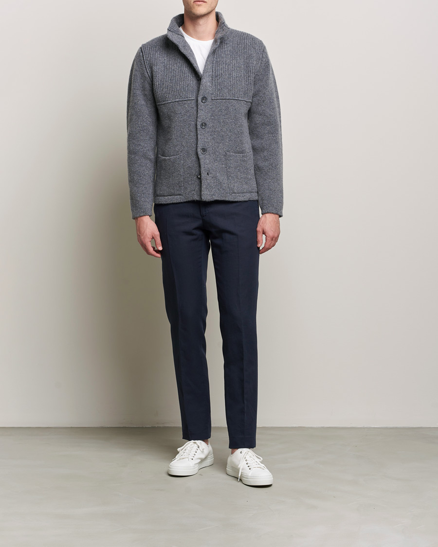 Heren | Truien | Inis Meáin | Heavy Wool Cardigan Grey