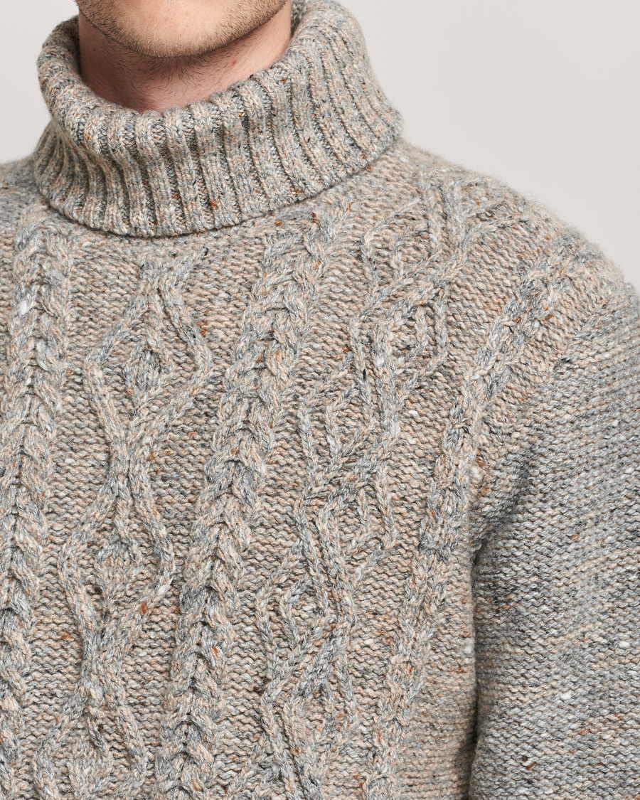 Homme | Pulls Et Tricots | Inis Meáin | Wool/Cashmere Aran Turtleneck Grey