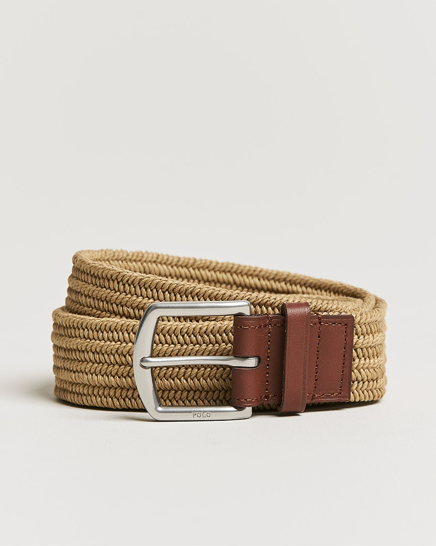 Homme | Ceintures | Polo Ralph Lauren | Braided Cotton Elastic Belt Timber Brown