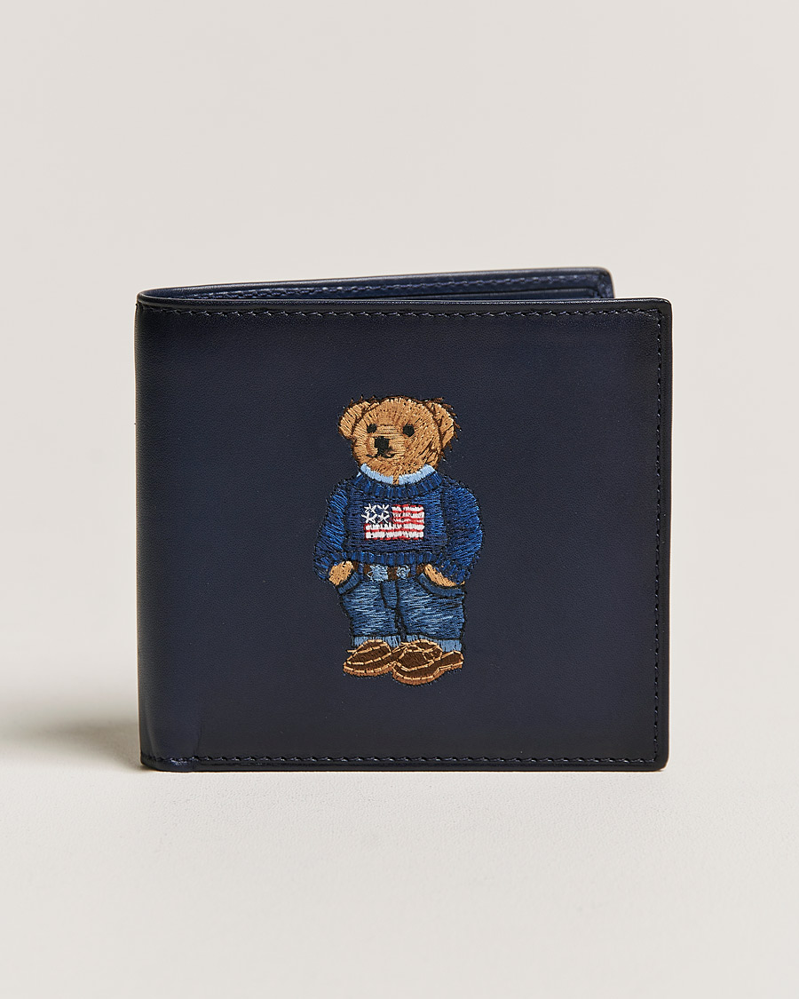 Homme | Polo Ralph Lauren Bear Leather Billfold Wallet Navy | Polo Ralph Lauren | Bear Leather Billfold Wallet Navy