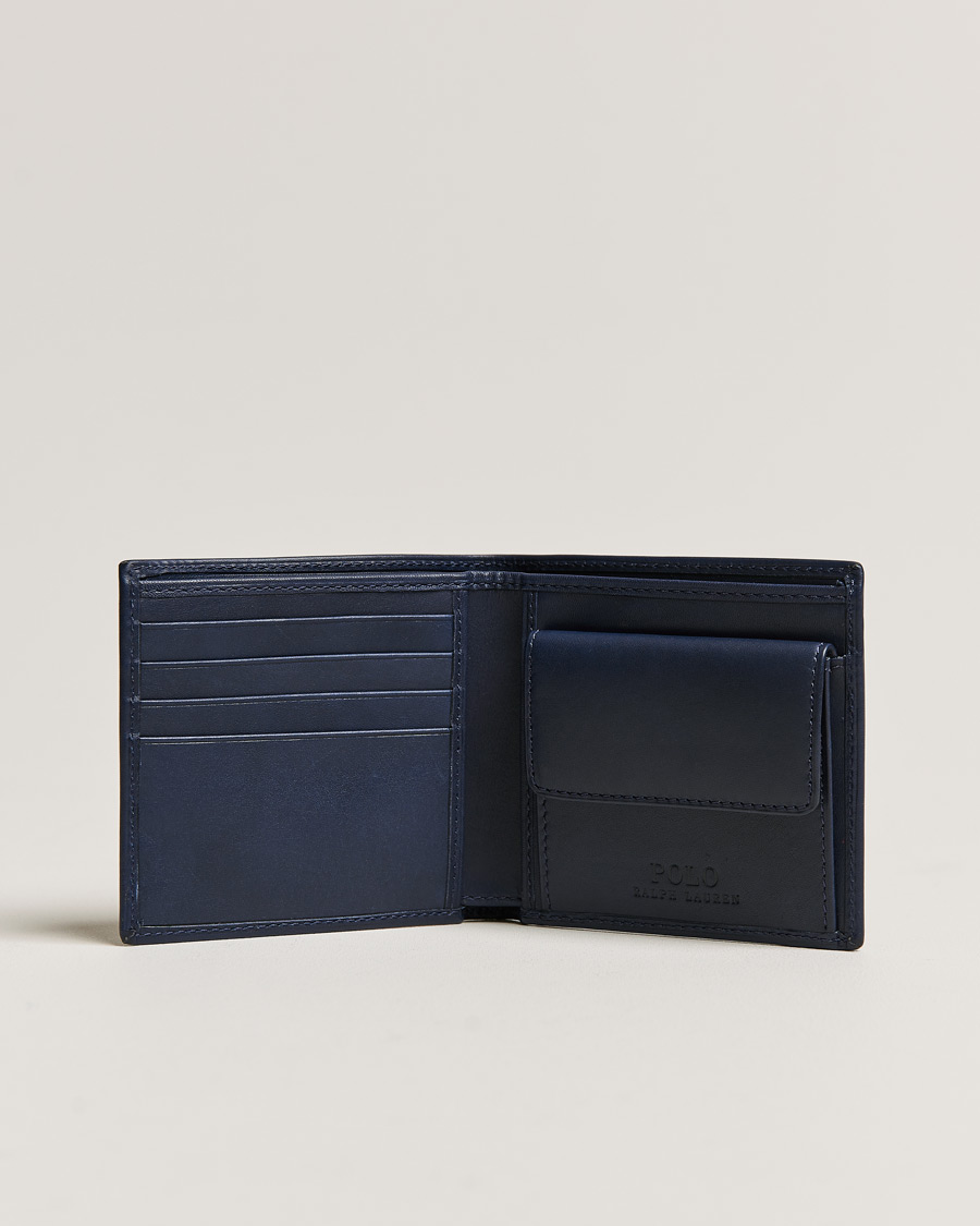 Homme | Polo Ralph Lauren Bear Leather Billfold Wallet Navy | Polo Ralph Lauren | Bear Leather Billfold Wallet Navy