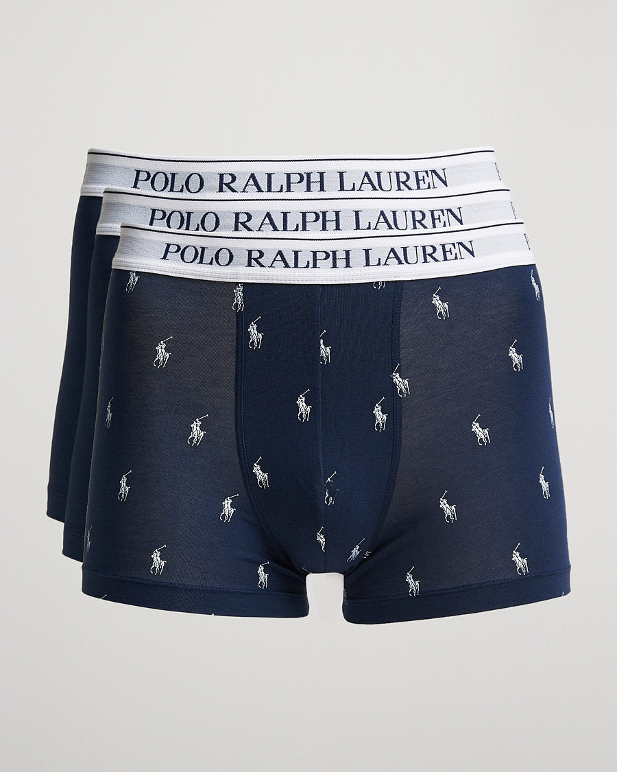 Homme | Sous-Vêtements Et Chaussettes | Polo Ralph Lauren | 3-Pack Trunk Navy/Navy Pony/Navy