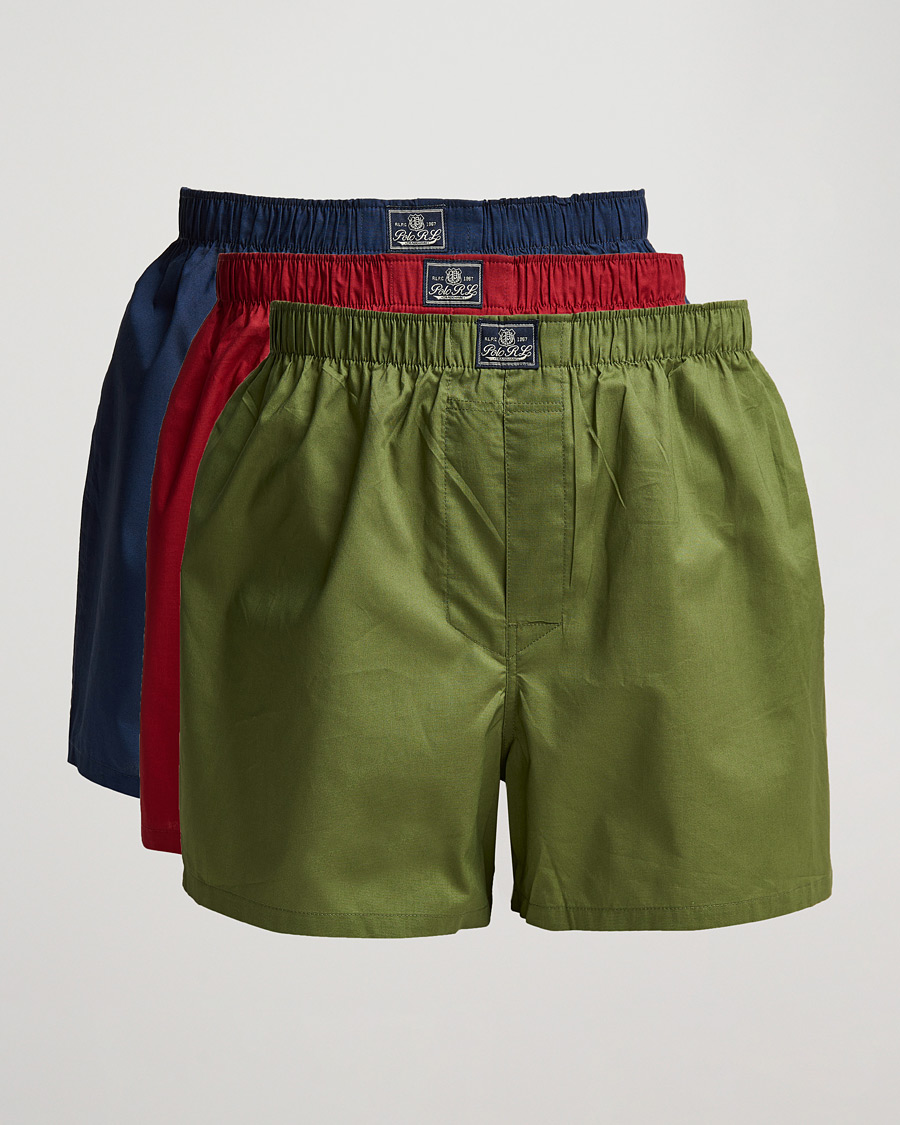 Heren | Ondergoed | Polo Ralph Lauren | 3-Pack Woven Boxer Red/Navy/Army Olive