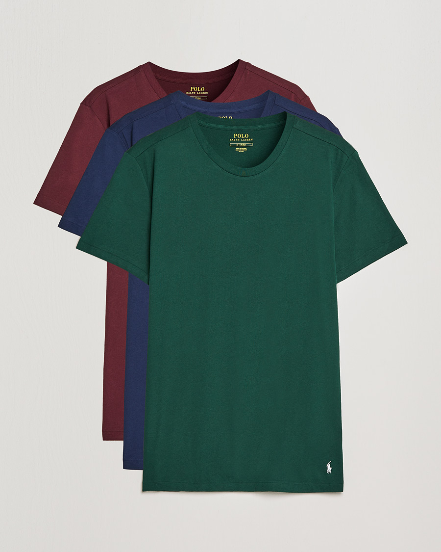 Homme | T-shirts | Polo Ralph Lauren | 3-Pack Crew Neck Tee Navy/College Green/Red