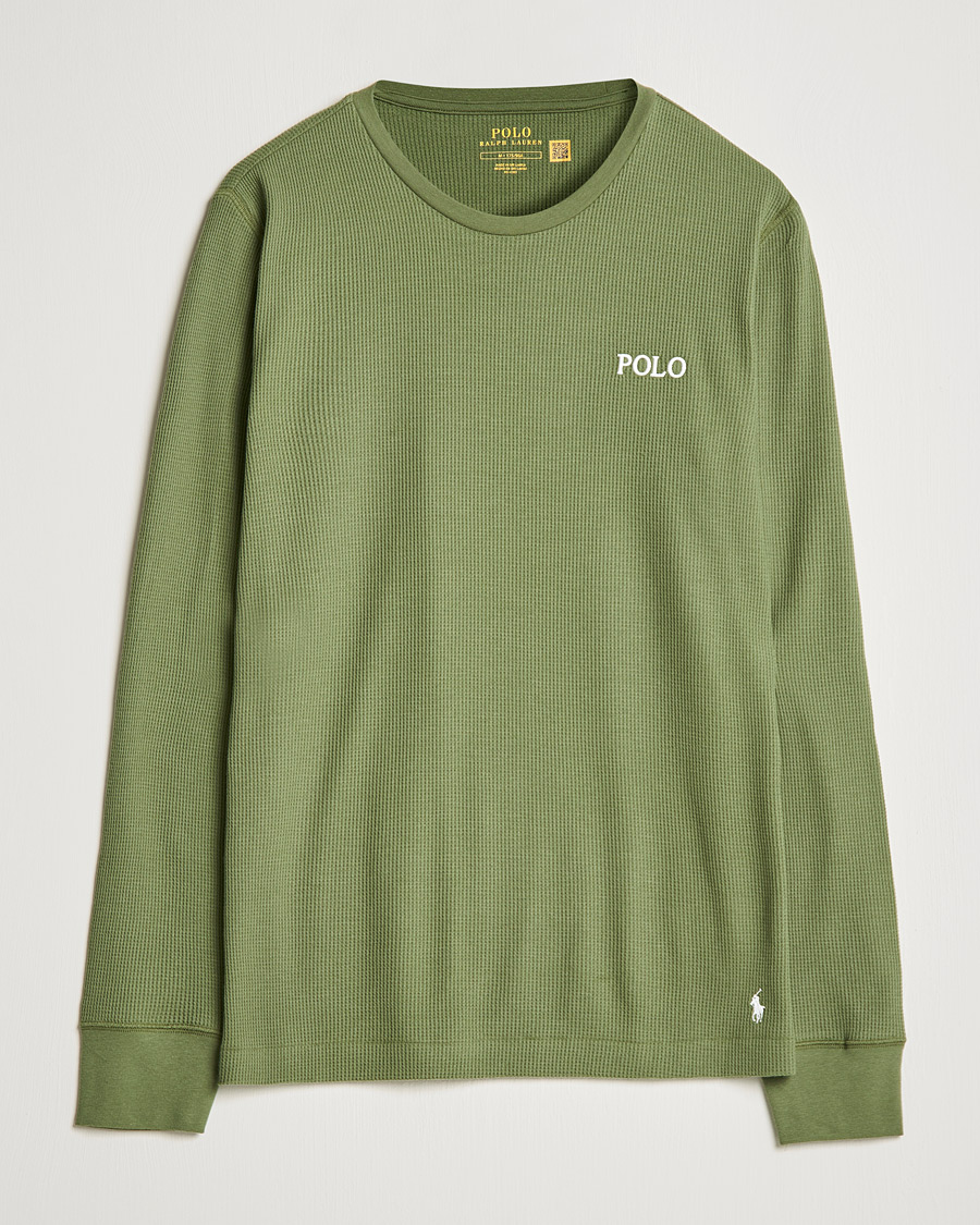 Heren | T-shirts | Polo Ralph Lauren | Waffle Long Sleeve Crew Neck Army Olive