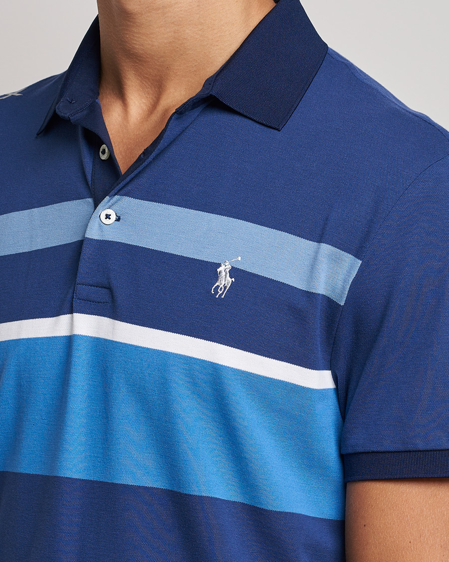Homme | Polos | RLX Ralph Lauren | Performance Striped Polo Navy Multi
