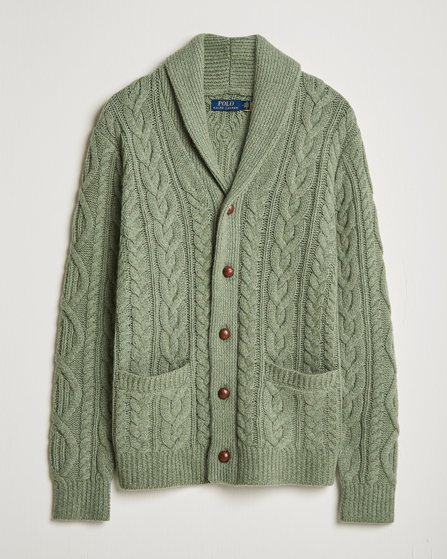 Homme | Pulls Et Tricots | Polo Ralph Lauren | Wool/Cashmere Structured Cardigan Sage Blue Heather
