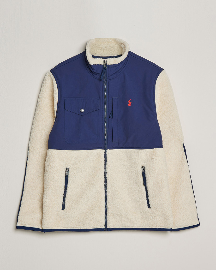 Homme | Pulls Et Tricots | Polo Ralph Lauren | Bonded Sherpa Full Zip Sweater Creme/Navy