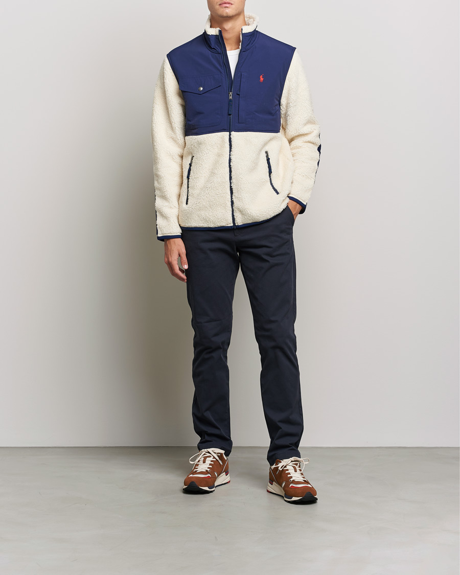 Homme | Pulls Et Tricots | Polo Ralph Lauren | Bonded Sherpa Full Zip Sweater Creme/Navy