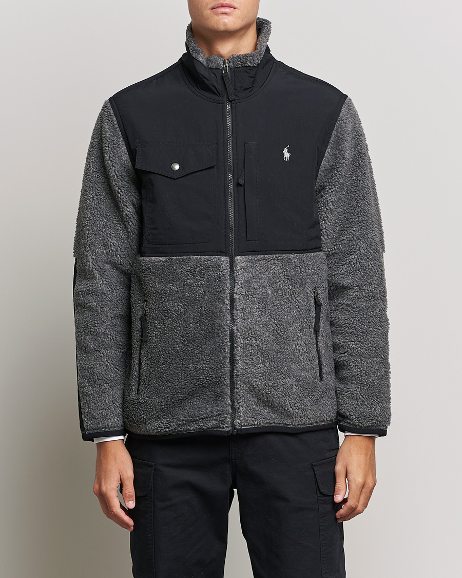 Homme | Pulls Et Tricots | Polo Ralph Lauren | Bonded Sherpa Full Zip Sweater Charcoal/Black