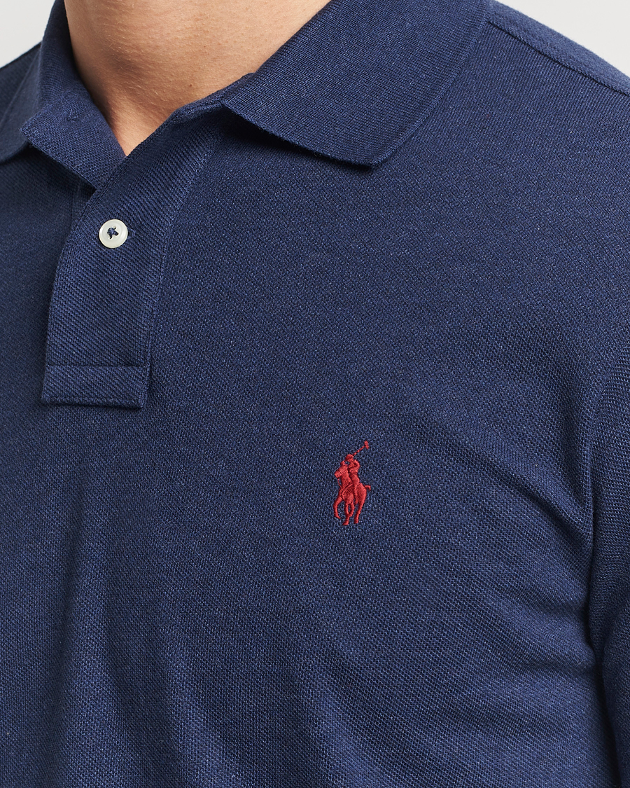 Homme | Polos | Polo Ralph Lauren | Custom Slim Fit Long Sleeve Polo Spring Navy Heather