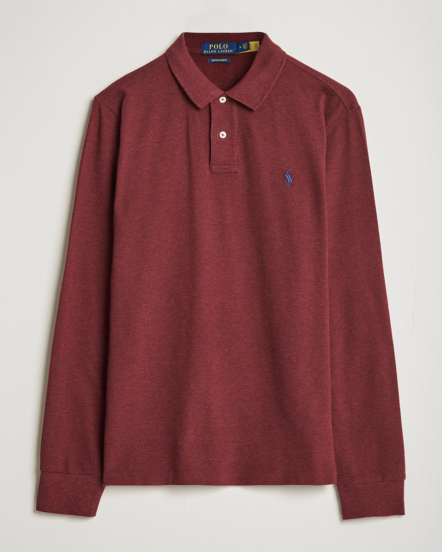 Homme | Pulls Et Tricots | Polo Ralph Lauren | Custom Slim Fit Long Sleeve Polo Wine Heather