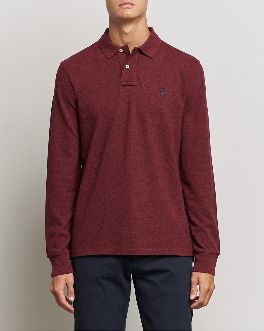 Homme | Pulls Et Tricots | Polo Ralph Lauren | Custom Slim Fit Long Sleeve Polo Wine Heather