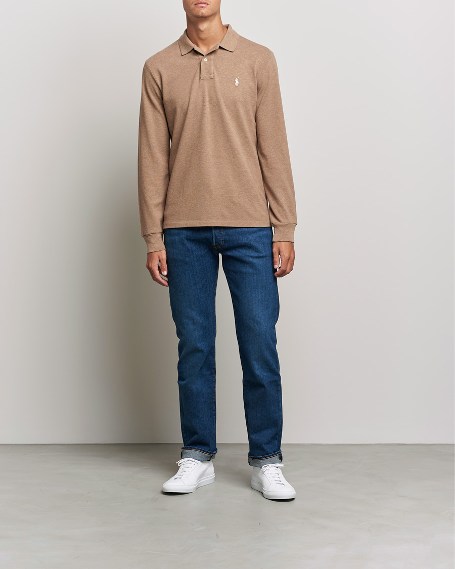 Homme | Pulls Et Tricots | Polo Ralph Lauren | Custom Slim Fit Long Sleeve Polo Italian Heather