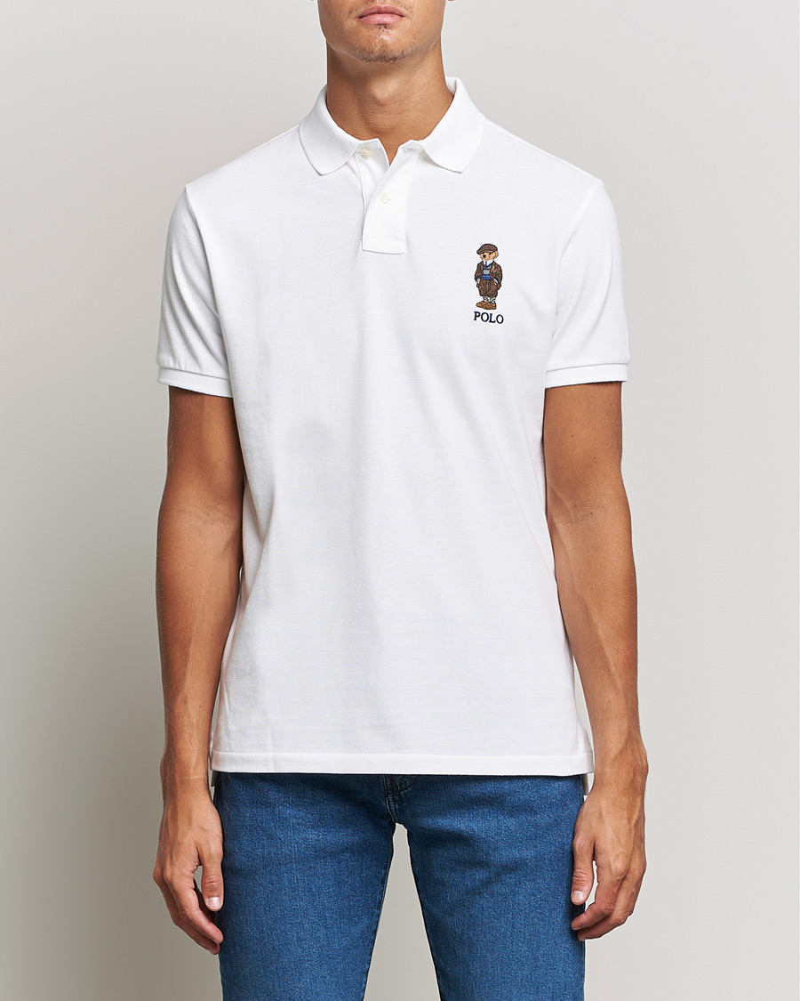 Homme | Polos | Polo Ralph Lauren | Custom Slim Fit Denim Bear Polo White
