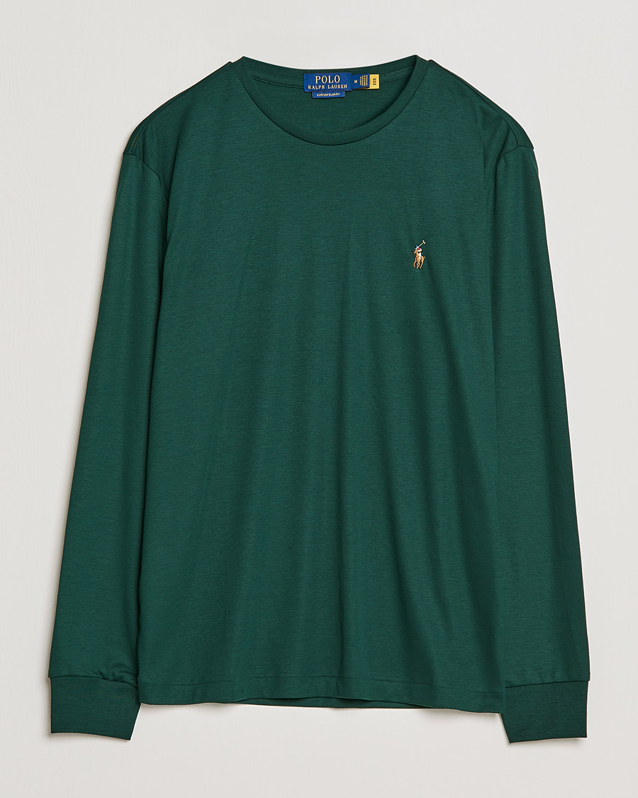 Heren | T-shirts | Polo Ralph Lauren | Luxury Pima Cotton Long Sleeve Tee College Green