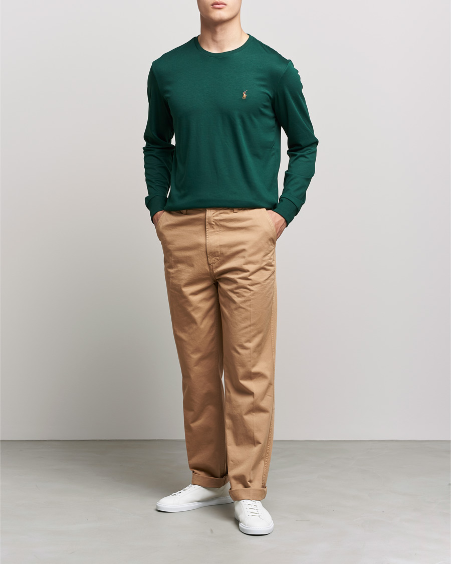 Heren | T-shirts | Polo Ralph Lauren | Luxury Pima Cotton Long Sleeve Tee College Green