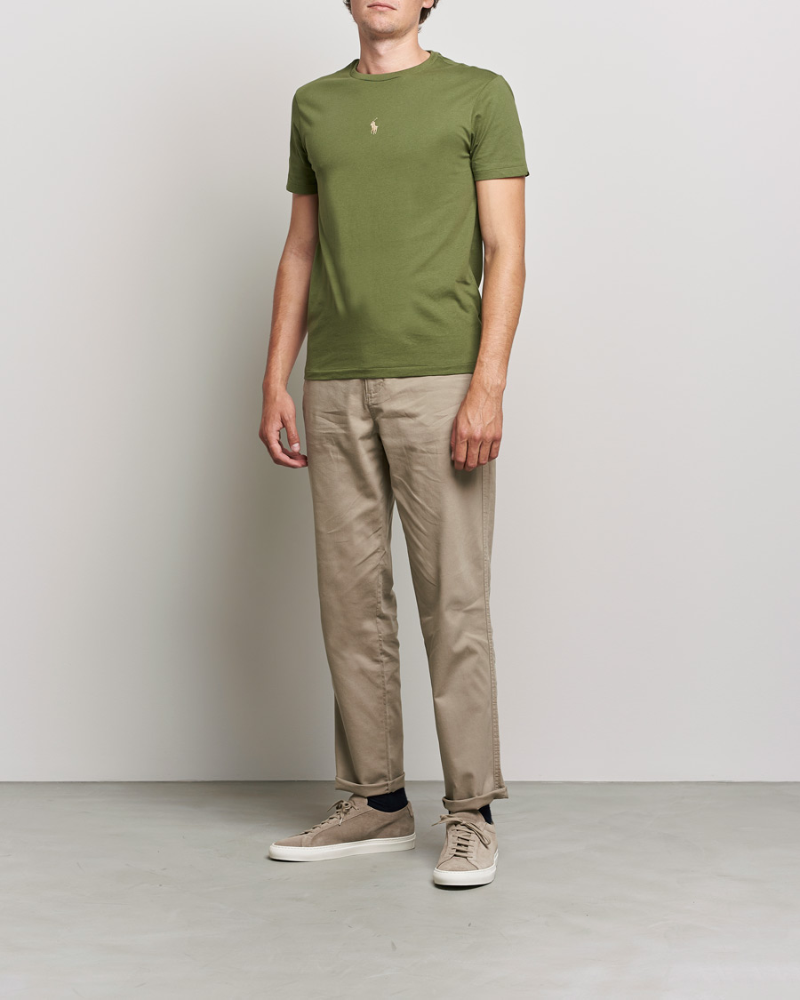 Heren | T-shirts | Polo Ralph Lauren | Center Logo Crew Neck Tee Army Olive