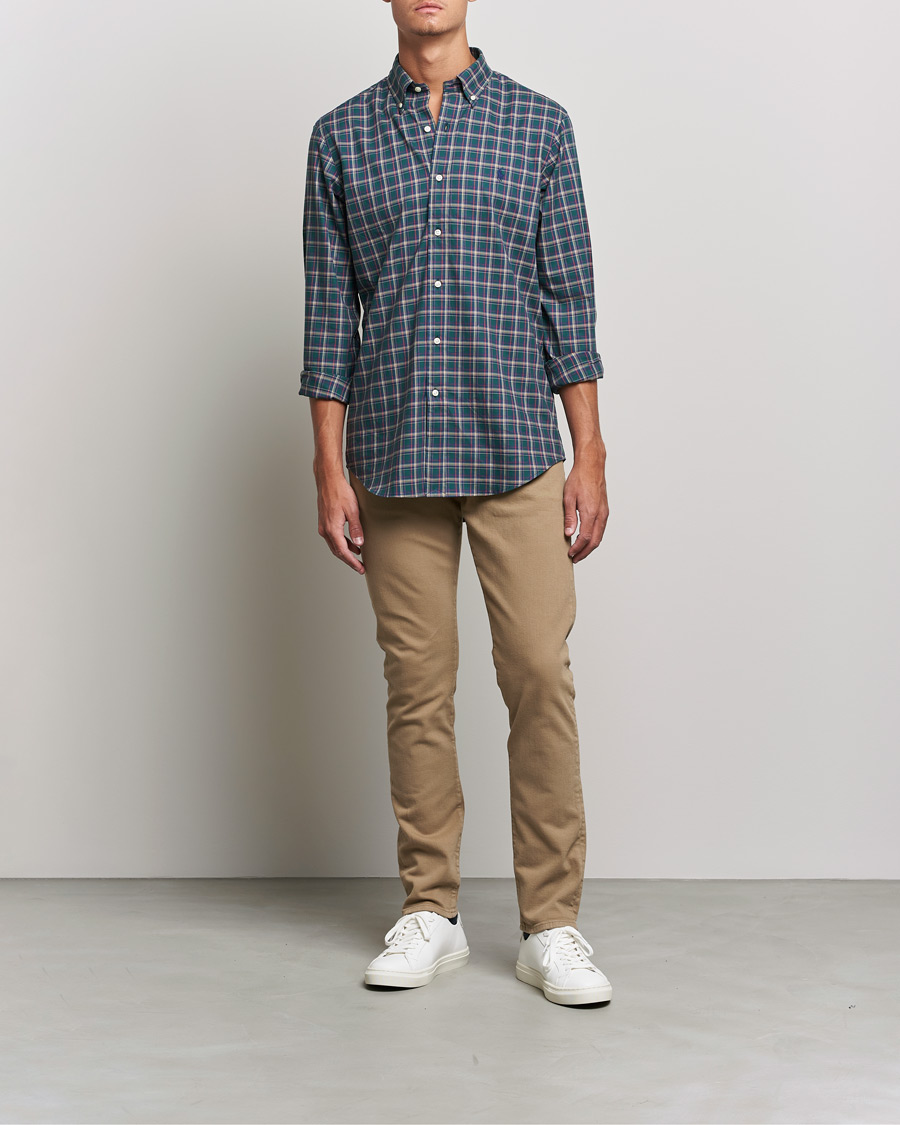 Heren | Overhemden | Polo Ralph Lauren | Custom Fit Twill Checked Shirt Green/Cream
