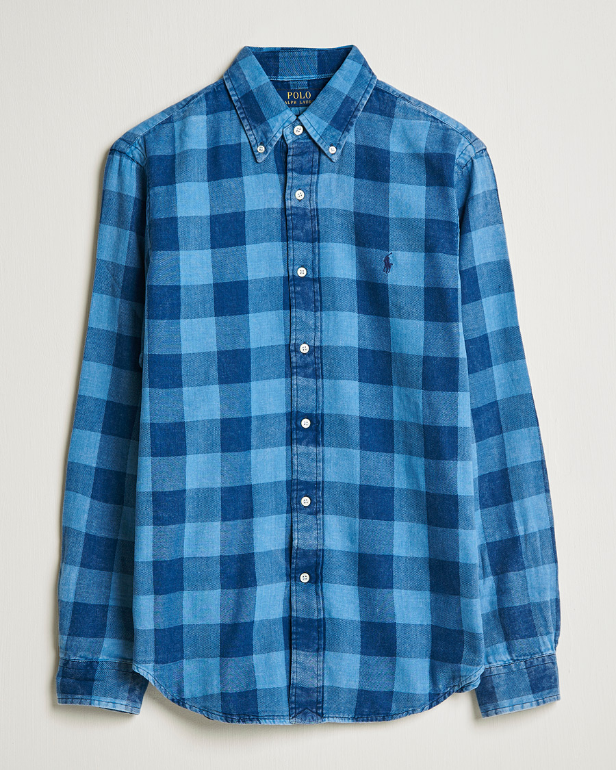 Heren | Overhemden | Polo Ralph Lauren | Custom Fit Double Faced Checked Shirt Blue/Black