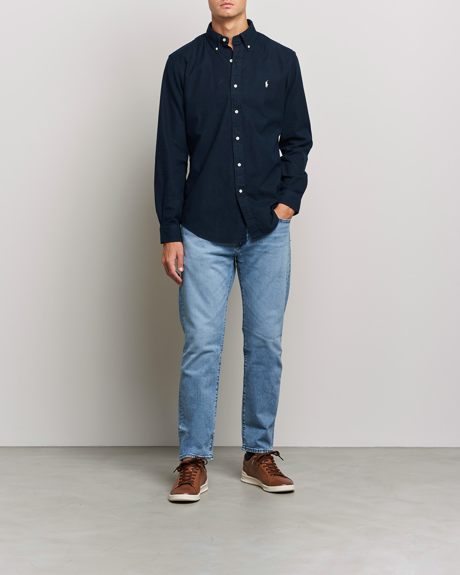 Homme | Chemises | Polo Ralph Lauren | Custom Fit Brushed Flannel Shirt Hunter Navy