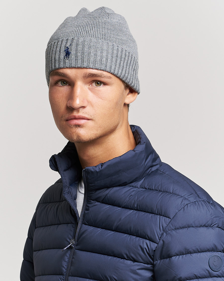 Homme | Polo Ralph Lauren Merino Beanie Fawn Grey Heather | Polo Ralph Lauren | Merino Beanie Fawn Grey Heather