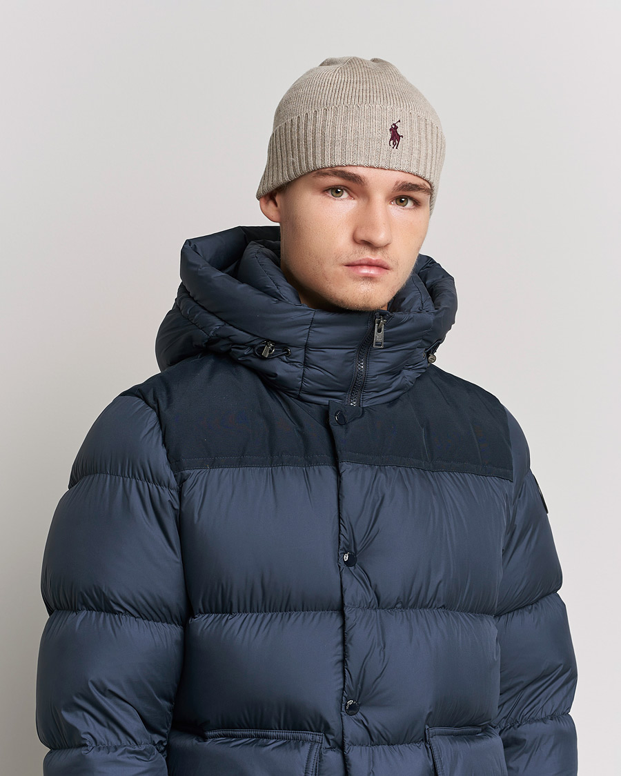 Homme | Polo Ralph Lauren Merino Wool Beanie Oatmeal Heather | Polo Ralph Lauren | Merino Wool Beanie Oatmeal Heather