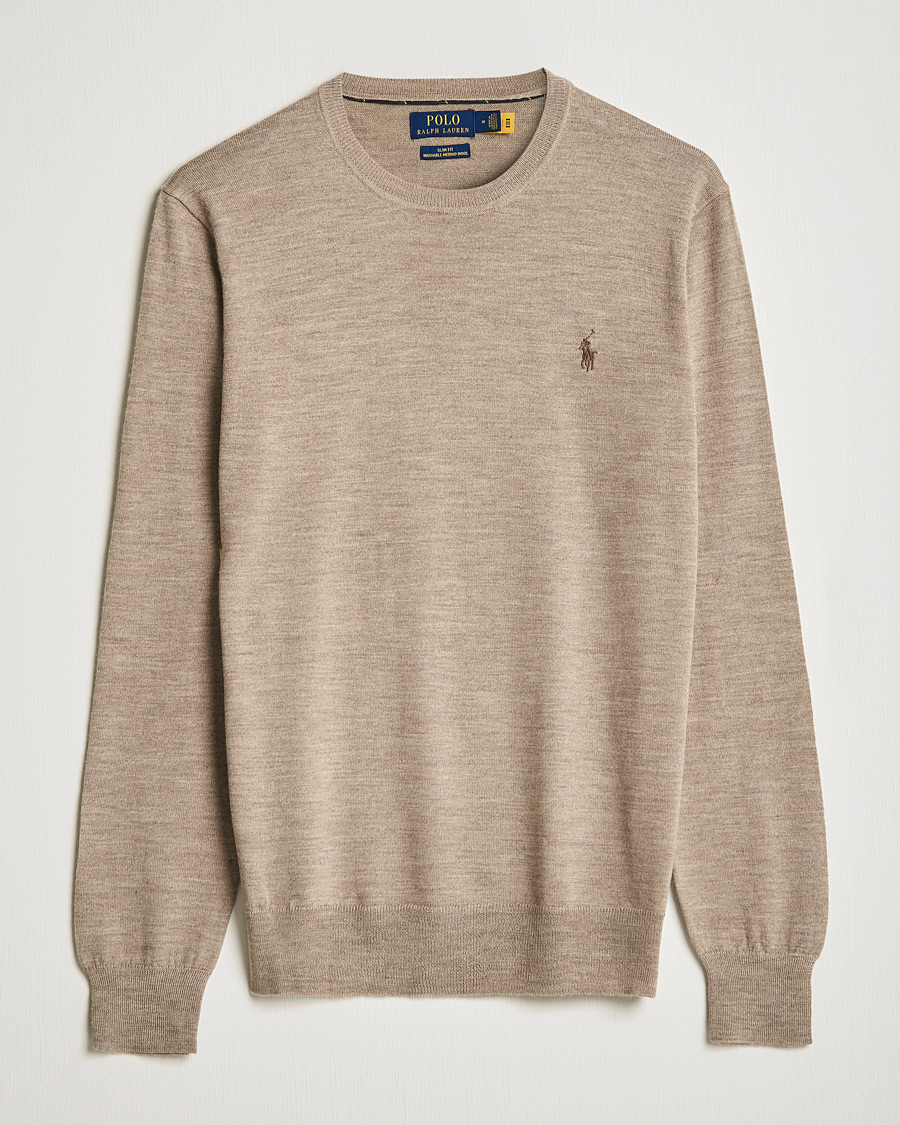 Heren | Truien | Polo Ralph Lauren | Merino Crew Neck Pullover Light Walnut Heather