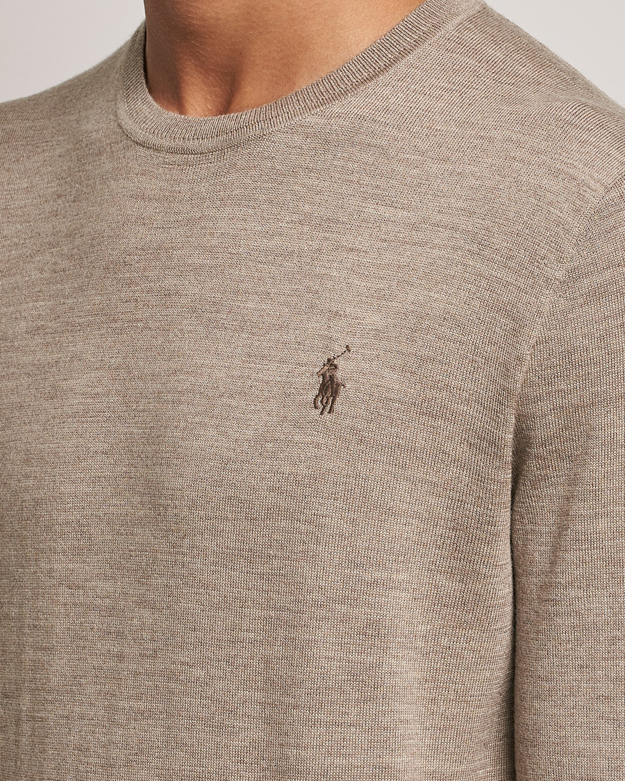 Heren | Truien | Polo Ralph Lauren | Merino Crew Neck Pullover Light Walnut Heather