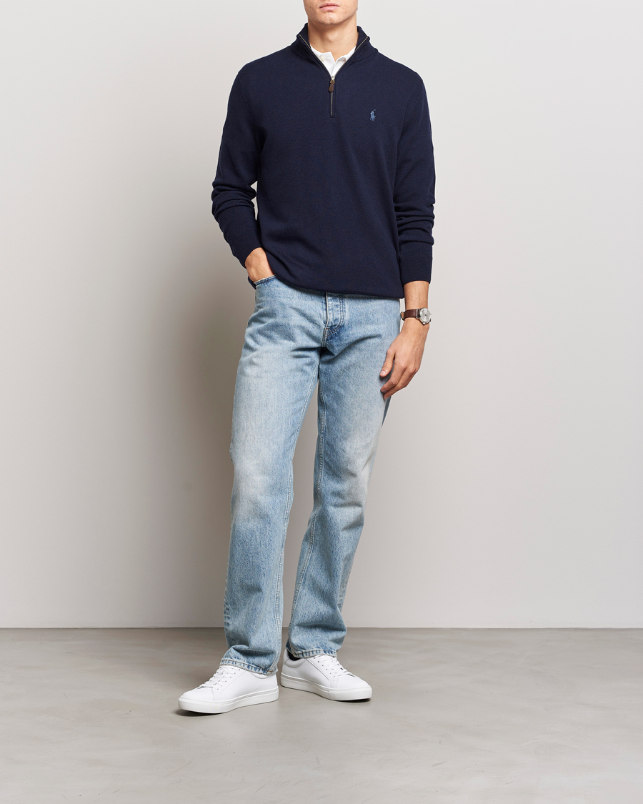 Homme | Pulls Et Tricots | Polo Ralph Lauren | Merino Half-Zip Sweater Hunter Navy