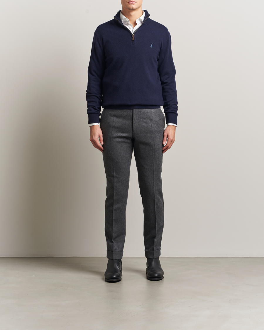 Homme | Pulls Et Tricots | Polo Ralph Lauren | Merino Half-Zip Sweater Hunter Navy
